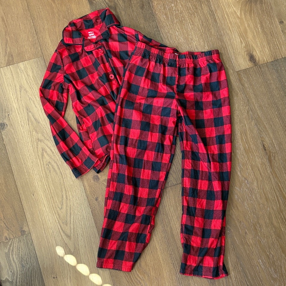 Carter's Red and Black Checkered Christmas Kids Pajama Set